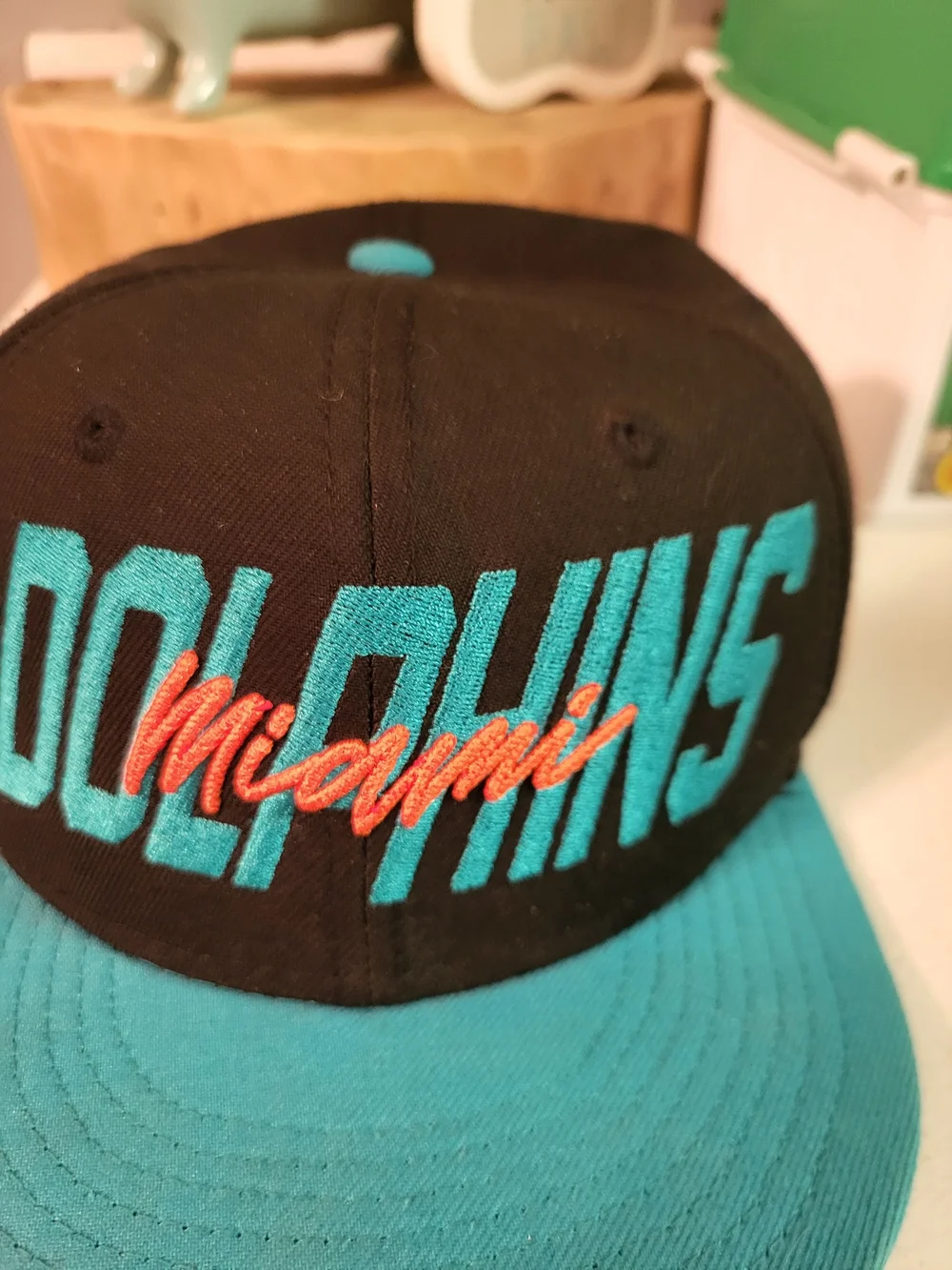 New Era Black Teal & Orange Miami Dolphins Kids Snapback